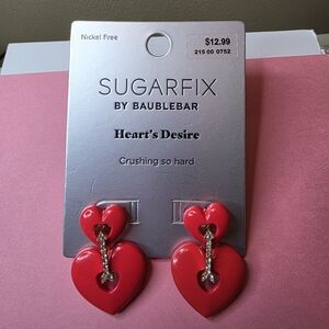 🌴 Sugarfix By BaubleBar Red Heart Drop Earrings